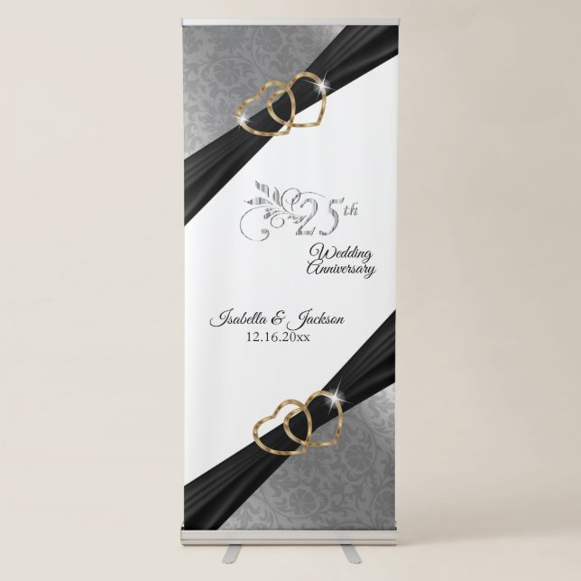 25th Silver Heart Anniversary Design Retractable Banner (Front)