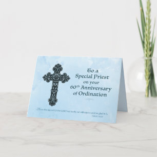 25th Silver Ordination Anniversary Priest, Ornate Card