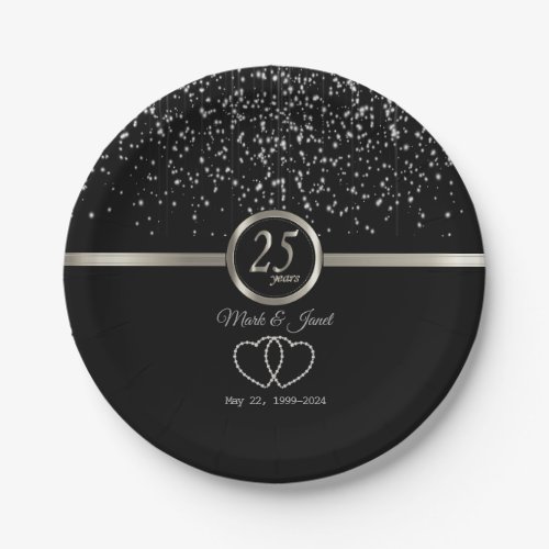 25th Silver Starlights Anniversary Paper Plates