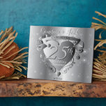 25th Silver Wedding Anniversary 3D Heart Emblem Pl Plaque<br><div class="desc">So thoughtful to mark their 25th Silver Anniversary day in retro 50's style style with their own 3D heart emblem and names in drop shadow font! Please message me with any customization you wish,  I'll be delighted to help!</div>
