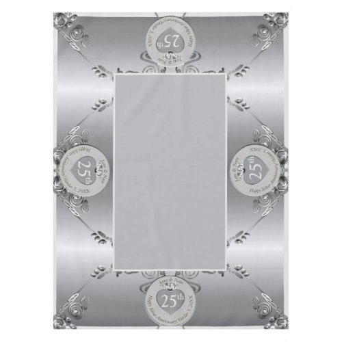 25th Silver Wedding Anniversary 52x70 Tablecloth