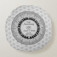 25th Silver Wedding Anniversary Accent Pillow