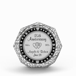 25th Silver Wedding Anniversary Acrylic Award