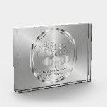 25th Silver Wedding Anniversary Acrylic Award<br><div class="desc">25th Silver Wedding Anniversary Reward. ⭐This Product is 100% Customizable. *****Click on CUSTOMIZE BUTTON to add, delete, move, resize, changed around, rotate, etc... any of the graphics or text. 99% of my designs in my store are done in layers. This makes it easy for you to resize and move the...</div>