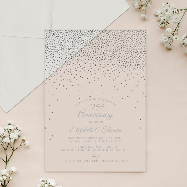 25th Silver Wedding Anniversary Acrylic Invitations (Creator Uploaded)