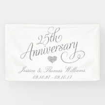 25th Silver Anniversary Giant Banner ~ 5 Ft Long x 20/" Wide New /& Sealed