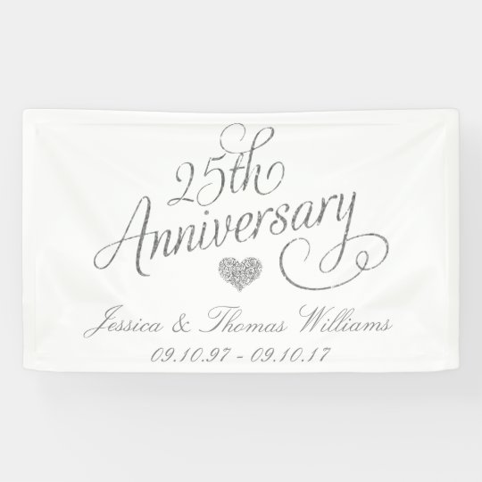 25th Silver Wedding Anniversary Banner Zazzle com