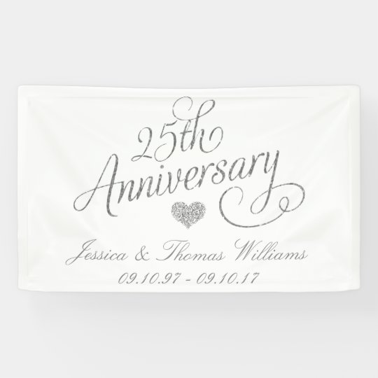 25th Silver Wedding Anniversary Banner Zazzle com 25th Silver Wedding Anniversary Banner Zazzle com