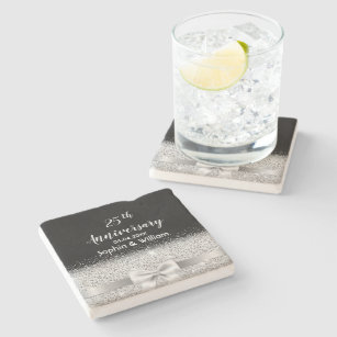 Details about   Silver Wedding 25th Anniversary Personalised Drinks Coaster Anniversary Gift 