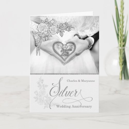 25th Silver Wedding Anniversary Blank Card