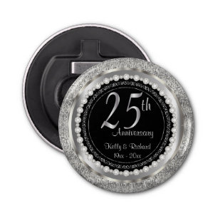 25th Silver Wedding Anniversary Bottle Opener