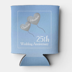 25th silver wedding anniversary can cooler