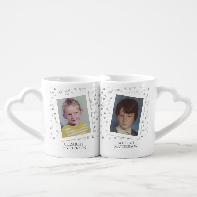 25th Silver Wedding Anniversary Childhood Photos Coffee Mug Set (Front Nesting)