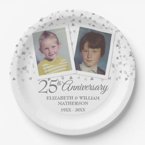 25th Silver Wedding Anniversary Childhood Photos Paper Plates