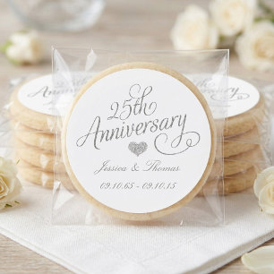 25th Silver Wedding Anniversary Classic Round Sticker