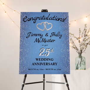 25th Silver Wedding Anniversary Congratulations Foam Board
