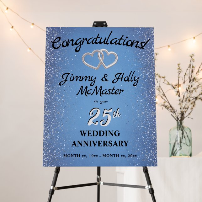 25th Silver Wedding Anniversary Congratulations Foam Board (In Situ (Stand))