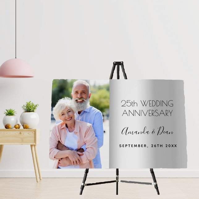 25th silver wedding anniversary custom photo foam board (Creator Uploaded)