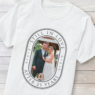 25th Silver Wedding Anniversary Custom Photo T-Shirt