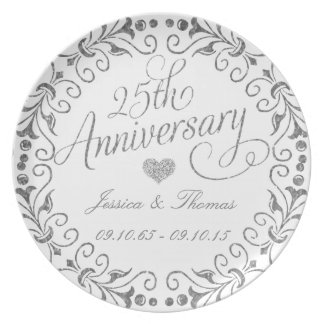 25th Silver Wedding Anniversary Decorative Plate