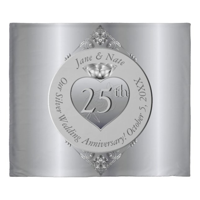 25th Silver Wedding Anniversary  Duvet Cover (Front)
