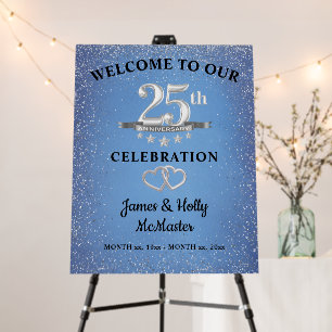 25th Silver Wedding Anniversary Elegant Foam Board