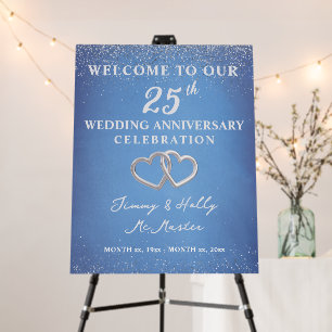 25th Silver Wedding Anniversary Elegant Foam Board