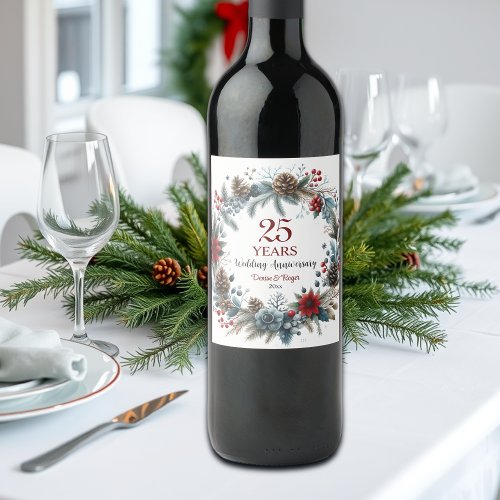 25th Silver Wedding Anniversary Elegant Winter