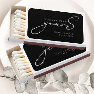 25th Silver Wedding Anniversary Favors Matchboxes