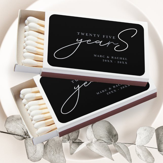 25th Silver Wedding Anniversary Favors Matchboxes (Creator Uploaded)