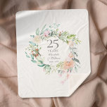 25th Silver Wedding Anniversary Floral Garland Sherpa Blanket<br><div class="desc">Featuring a delicate watercolor floral garland,  this chic botanical 25th wedding anniversary keepsake sherpa blanket can be personalised with your special anniversary information in elegant silver typography. Designed by Thisisnotme©</div>