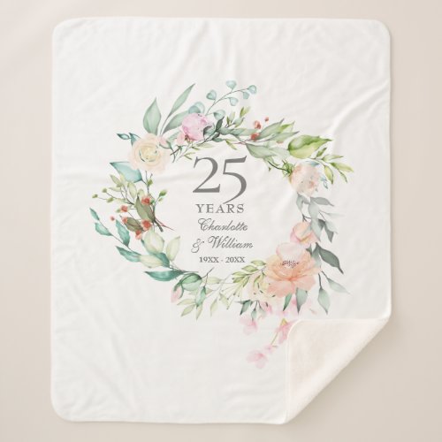 25th Silver Wedding Anniversary Floral Garland
