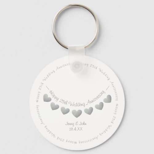 25th Silver Wedding Anniversary gift Key Ring