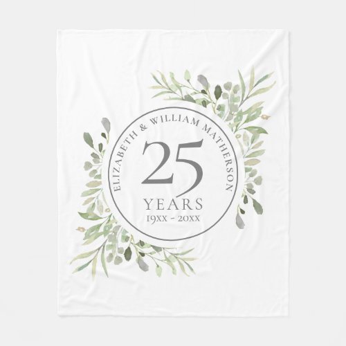 25th Silver Wedding Anniversary Greenery