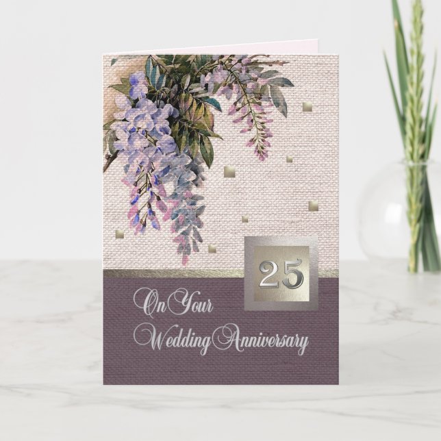 25th Silver Wedding Anniversary Greeting Cards (Front)
