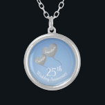 25th silver wedding anniversary heart balloons plated necklace<br><div class="desc">A personalized 25th Silver Wedding Anniversary heart balloon necklace. A beautiful gift for a husband to give his wife after twenty-five years of marriage. The names on each balloon can be customized and the anniversary date can also be changed if desired. Matching cards are also available in this modern design....</div>