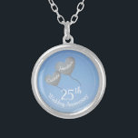 25th silver wedding anniversary heart balloons plated necklace<br><div class="desc">A personalized 25th Silver Wedding Anniversary heart balloon necklace. A beautiful gift for a husband to give his wife after twenty-five years of marriage. The names on each balloon can be customized and the anniversary date can also be changed if desired. Matching cards are also available in this modern design....</div>