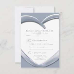 25th silver wedding anniversary heart reply card