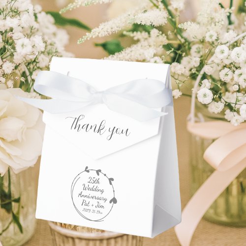 25th Silver Wedding Anniversary Hearth Wreath Favor Boxes