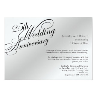 25th Silver Wedding Anniversary Invitation