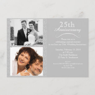 25th Silver Wedding Anniversary Invitation