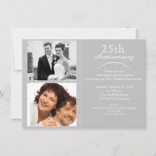 25th Silver Wedding Anniversary Invitation | Zazzle