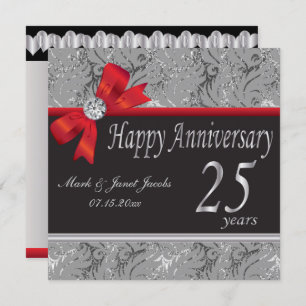 25th Silver Wedding Anniversary Invitation