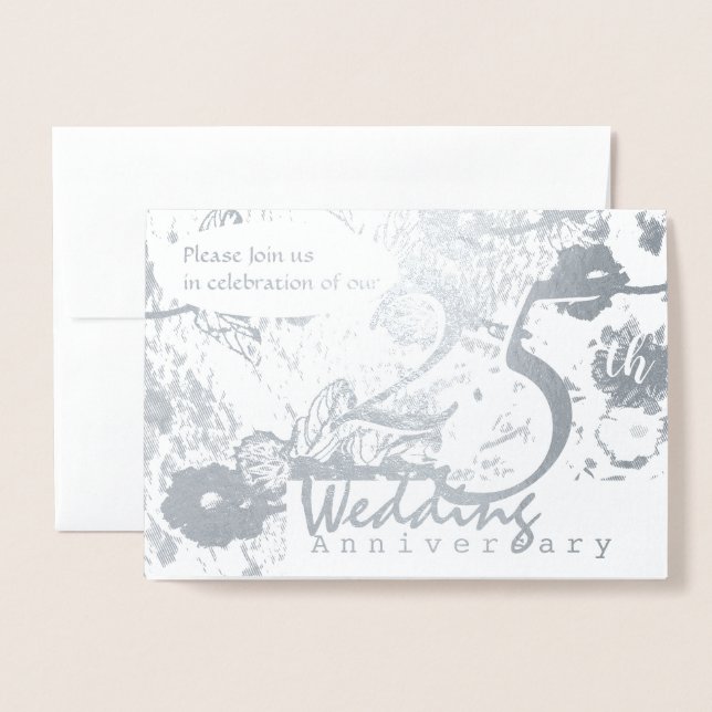 25th Silver Wedding Anniversary Invitation (Front With Envelope)