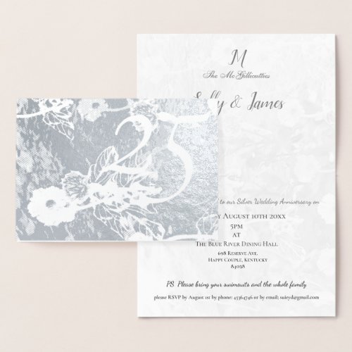 25th Silver Wedding Anniversary Invitation