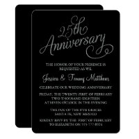 25th Silver Wedding Anniversary Invitations