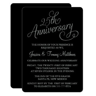 25th Silver Wedding Anniversary Invitations