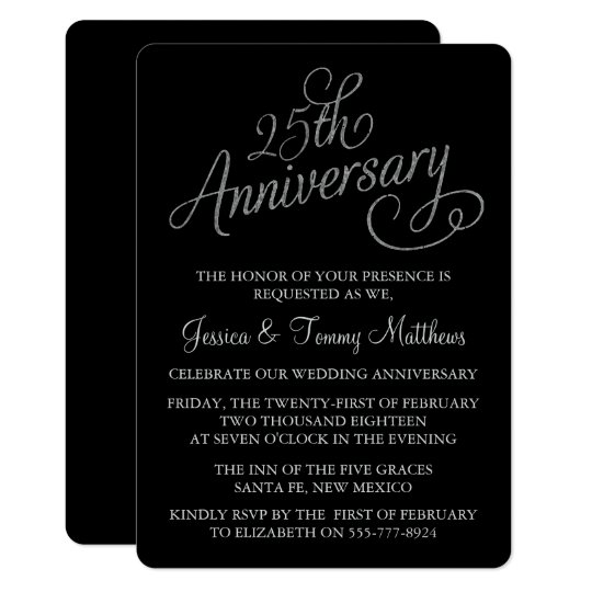 25th Silver Wedding Anniversary Invitations | Zazzle.com