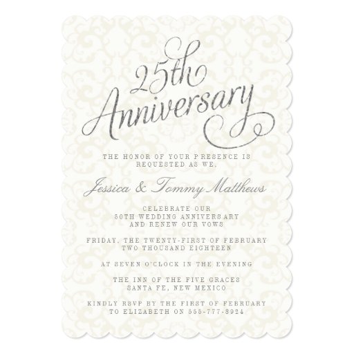 Silver Anniversary Invitation Wording 3