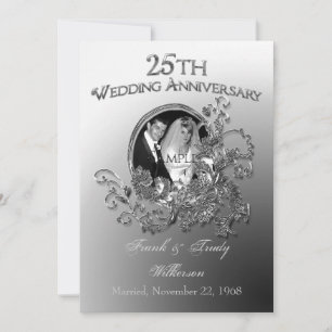 25th Silver Wedding Anniversary Invitations